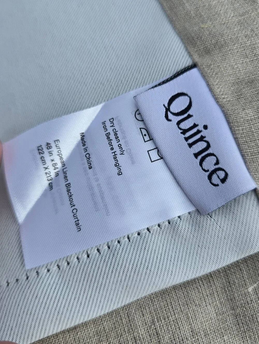 Quince DARK FLAX European Linen True Blackout Curtain 48x84 Single Panel 48